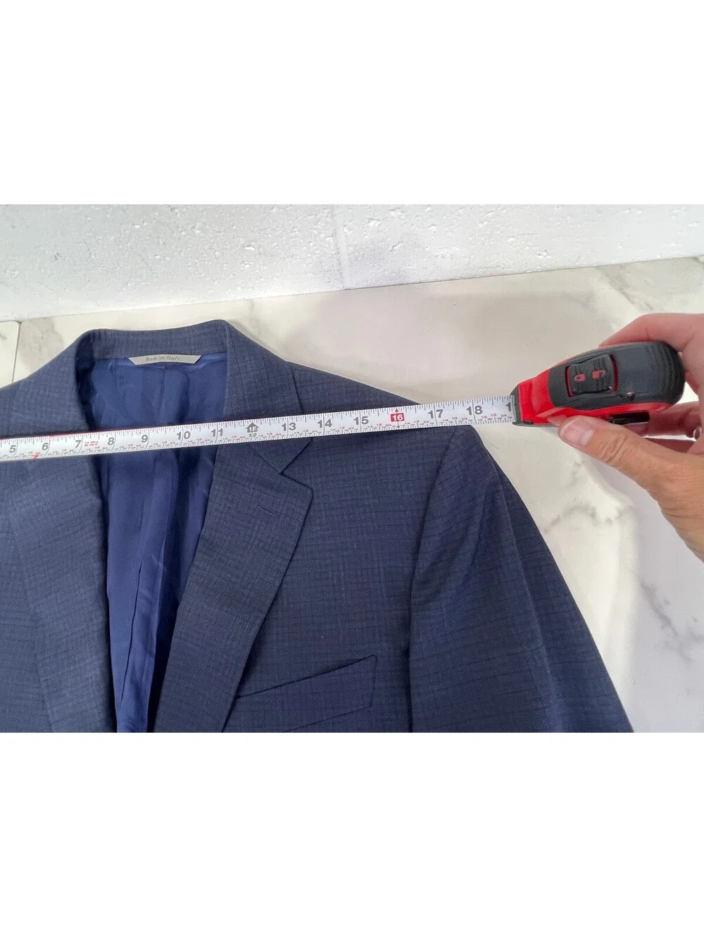 Canali Men's Navy Blue Wool Suit Jacket Size US 38 (EU 56R)